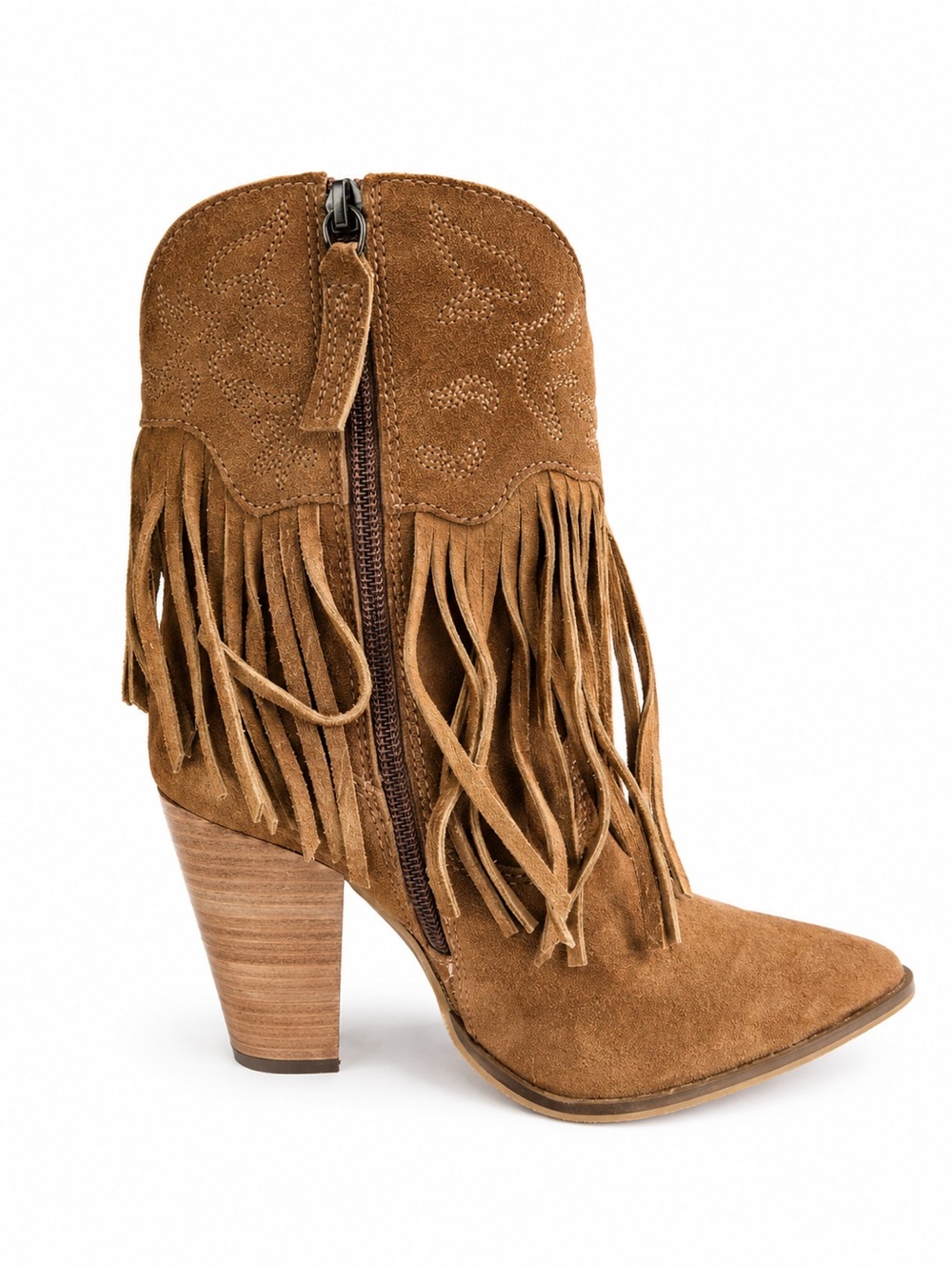 Dingo Crazy Train Fringe Western Boots 8.5 Camel Suede BNWT & Box SOLD OUT - Picture 7 of 14